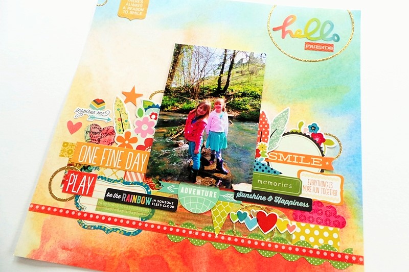 Hello Friends Layout With Stacked Stickers (Layered Stickers) at Jennifer Grace Creates