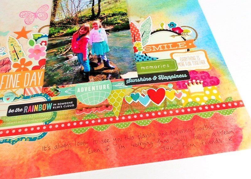 Hello Friends Layout With Stacked Stickers (Layered Stickers) at Jennifer Grace Creates